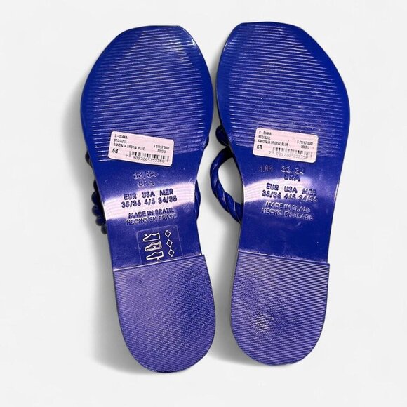 Schutz diana royal blue braided strappy jelly sandals - Picture 6 of 7